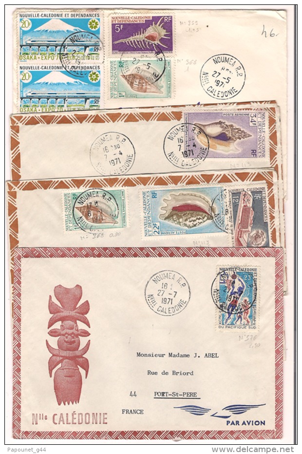 Lot De 4 Lettres De Nouvelle Calédonie " Nouméa" - Briefe U. Dokumente