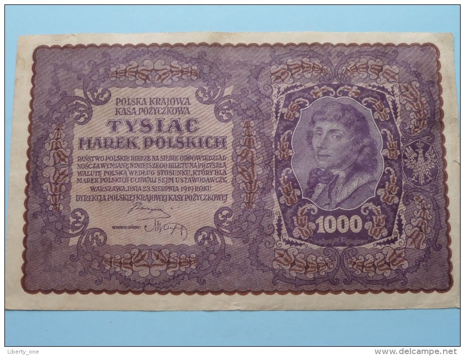 1000 TYSIAC MAREK POLSKICH 1919 - II Serja D N° 269,358 ( For Grade, Please See Photo ) ! - Pologne