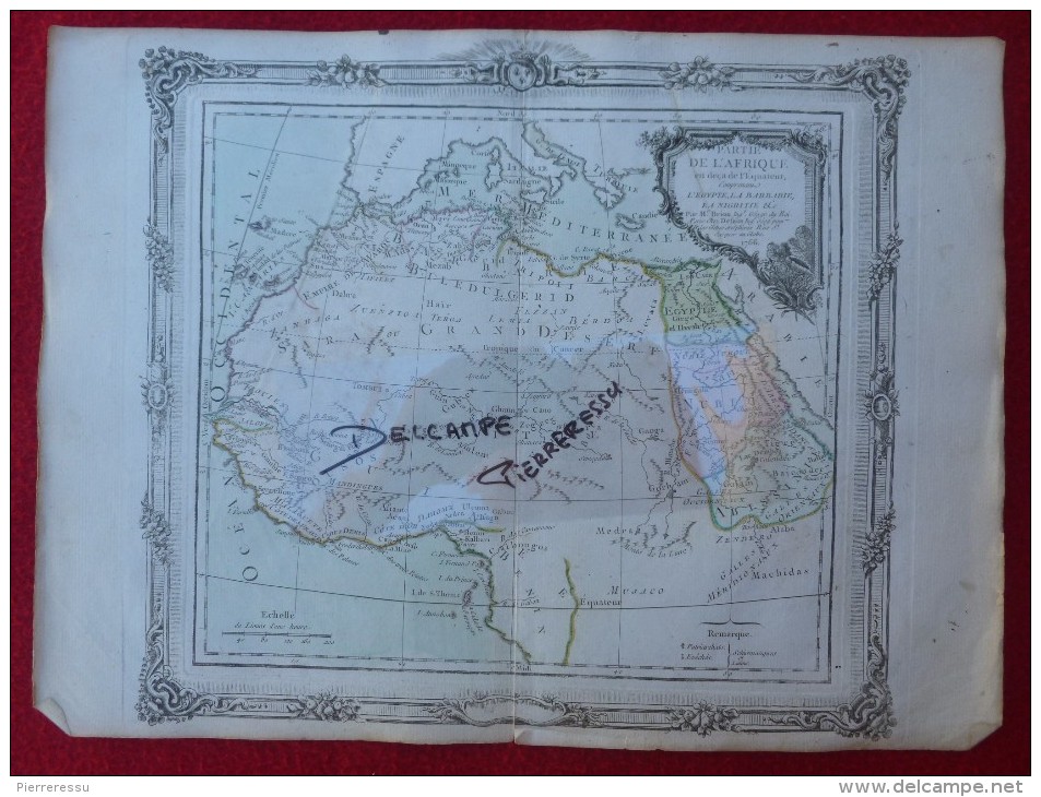 CARTE PARTIE DE L AFRIQUE EGYPTE BARBARIE NIGRITIE PAR BRION DE LA TOUR 1766 - Geographical Maps