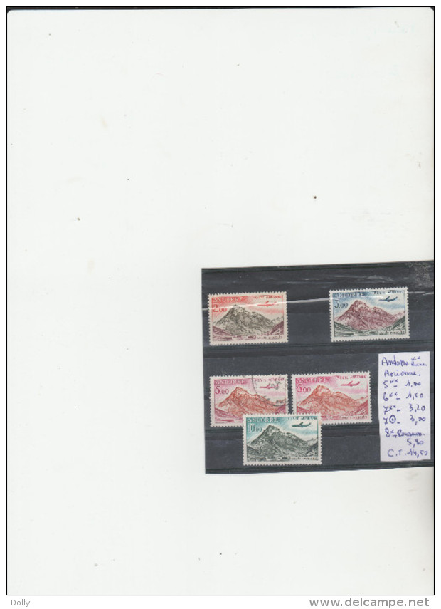 TIMBRES DE L ANDORRE NEUF **/*/O AERIENNE NR 5**-6**-7**-7O-8* ROUSSEUR COTE 14.50 - Luchtpost