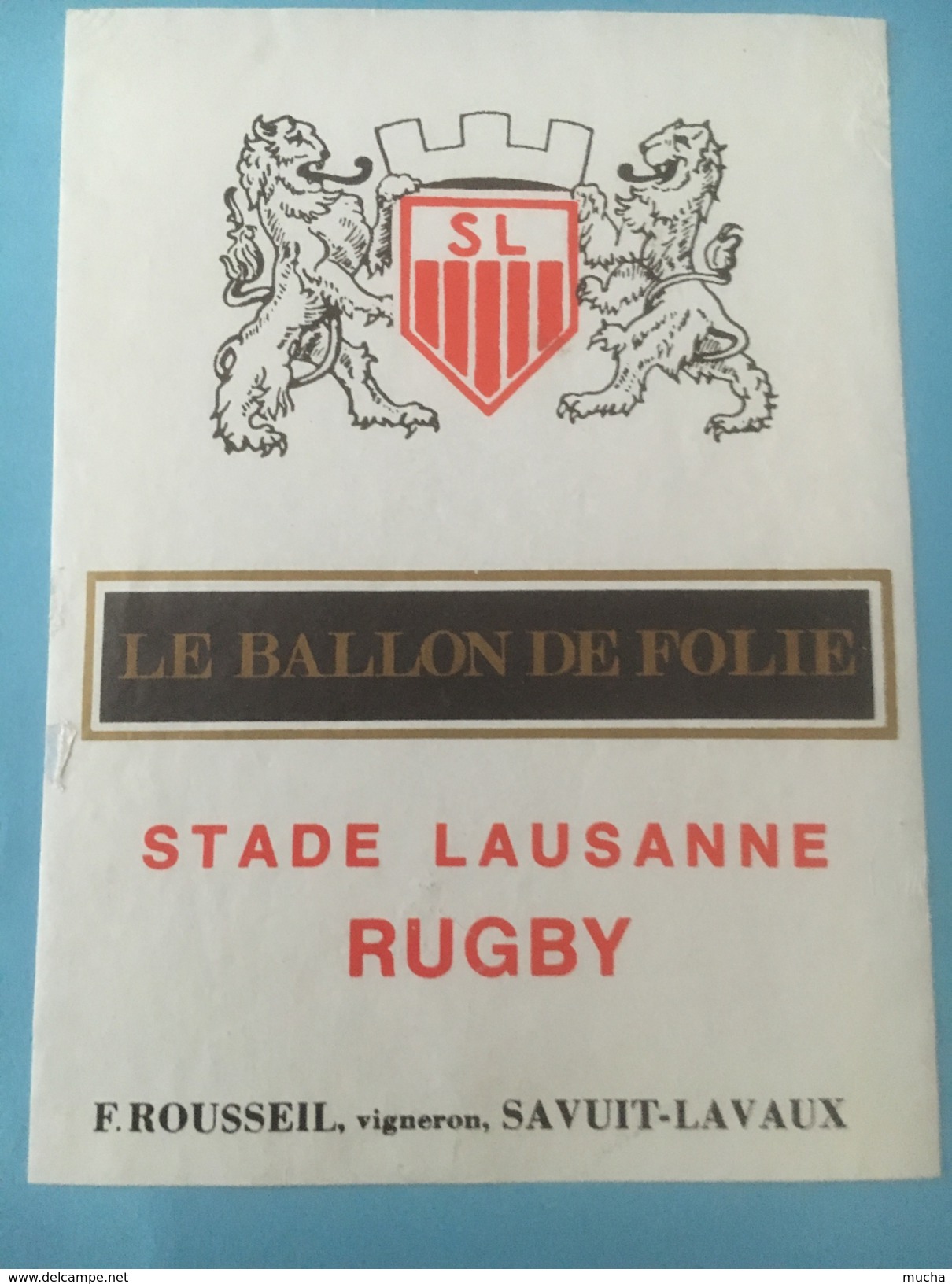1353 - Suisse Vaud Rugby Le Ballon De Folie Stade Lausanne - Autres & Non Classés