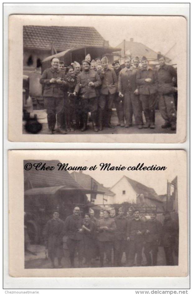 WWII 1940 - ALSACE - LOT DE 2 PHOTOS MILITAIRES 9 X 6.5 CM - Guerre, Militaire