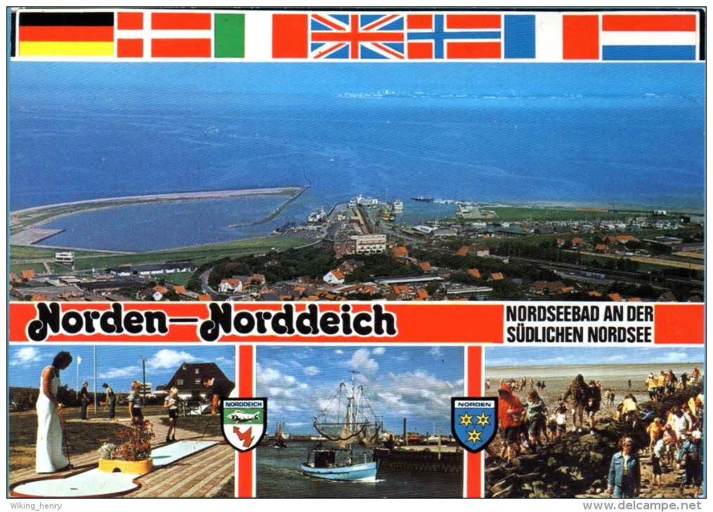 Norden Norddeich - Mehrbildkarte 9   Mit Minigolf - Norden