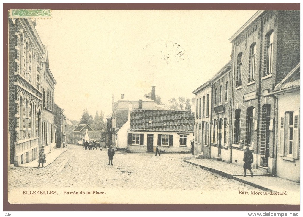 Cpa Ellezelles  Entrée De La Place   1906 - Ellezelles