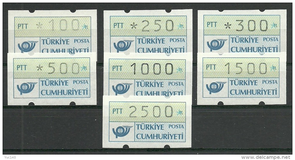 Turkey: 1991 Automaton Stamps Group 3 (Complete Set) - Automatenmarken