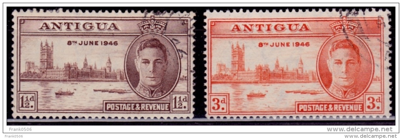 Antigua 1946, Peace Issue, 1 1/2p, Used - 1858-1960 Colonie Britannique