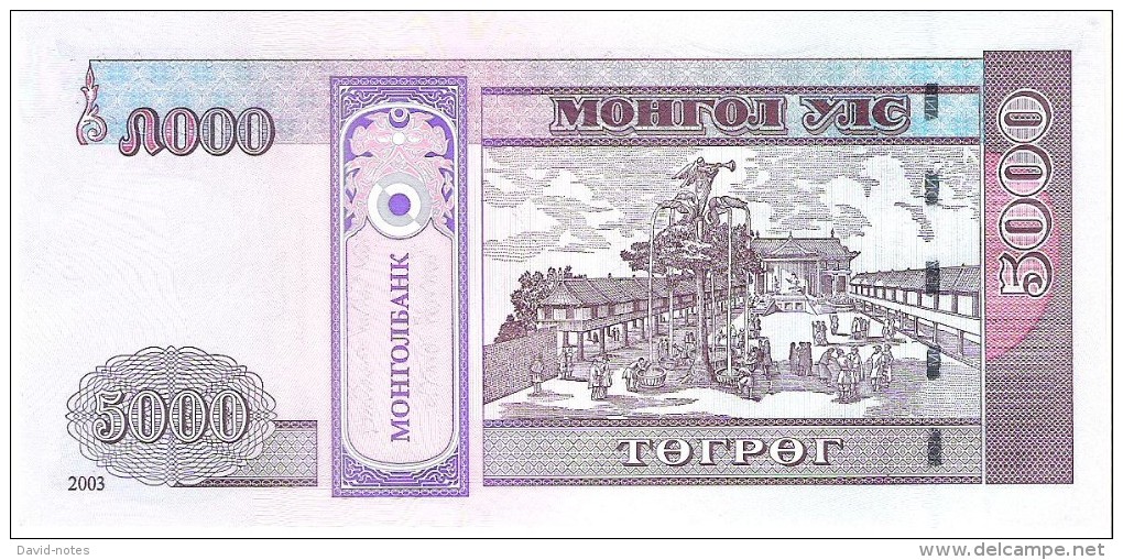 Mongolia - Pick 68a - 5000 Tugrik 2003 - Unc - Mongolie