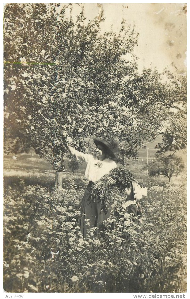 RARE CARTE PHOTO - CUEILLETTE "NIDAU"- à Identifier, à Localiser - Nidau