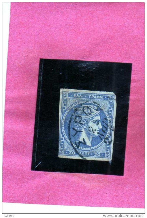 GREECE GRECIA ELLAS 1880 1882 HERMES MERCURIO 30 LEPTA 30L USATO USED OBLITERE´ - Used Stamps