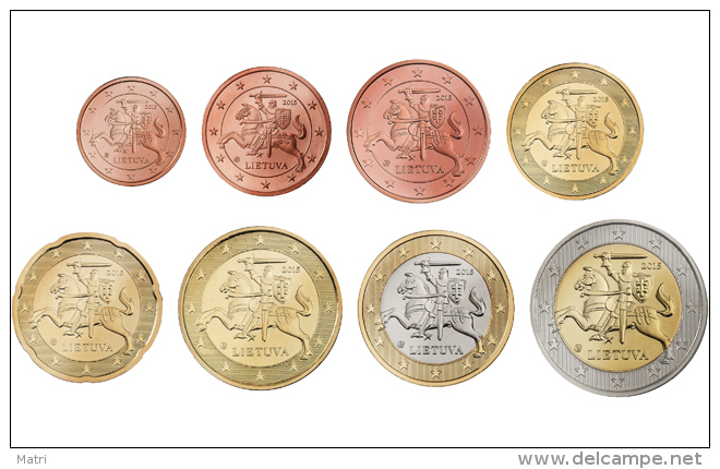 Lithuania 1 Euro Cent - 2 Euro Coins Set UNC - Litauen