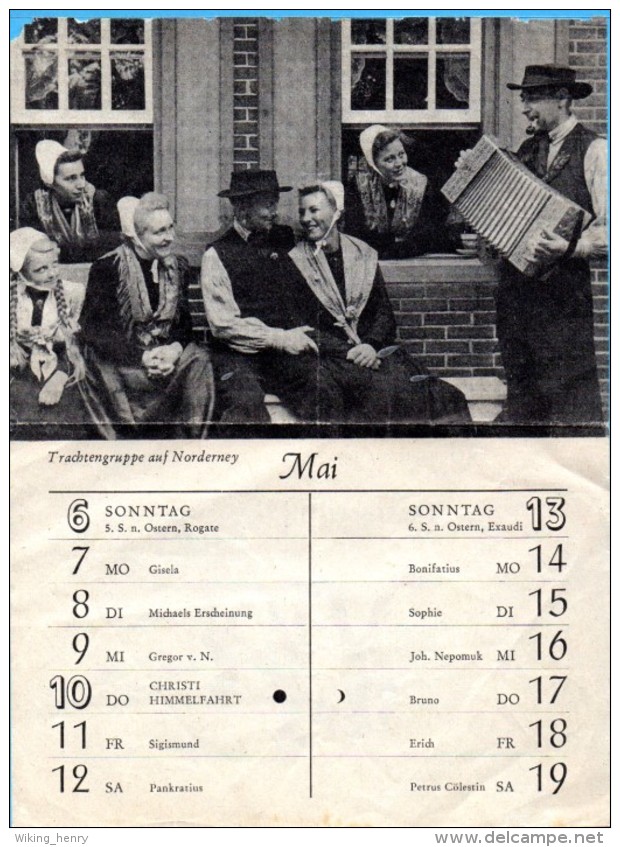 Norderney - Kalenderblatt Trachtengruppe Auf Norderney - Norderney