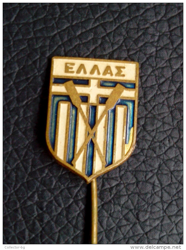 RARE VINTAGE 1960"S GREECE ROWING FEDERATION - FISA ENAMEL BADGE PIN SING PERFECT - Roeisport