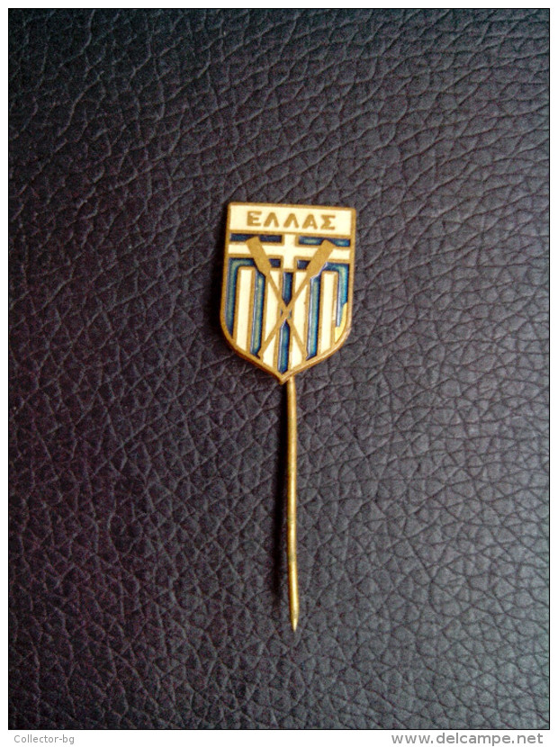 RARE VINTAGE 1960"S GREECE ROWING FEDERATION - FISA ENAMEL BADGE PIN SING PERFECT - Canottaggio