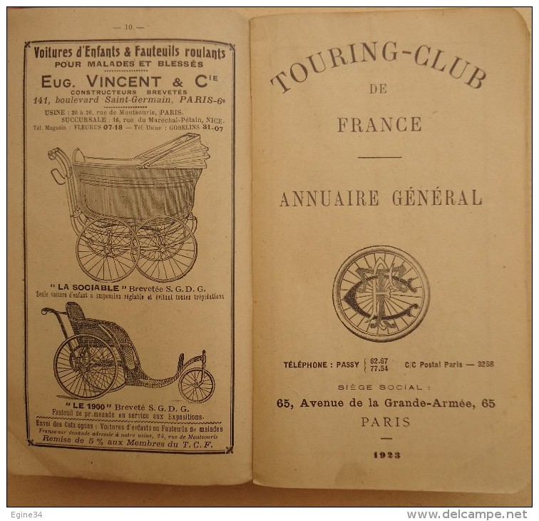 Annuaire Général - Touring-Club De France - 1923 - 1901-1940