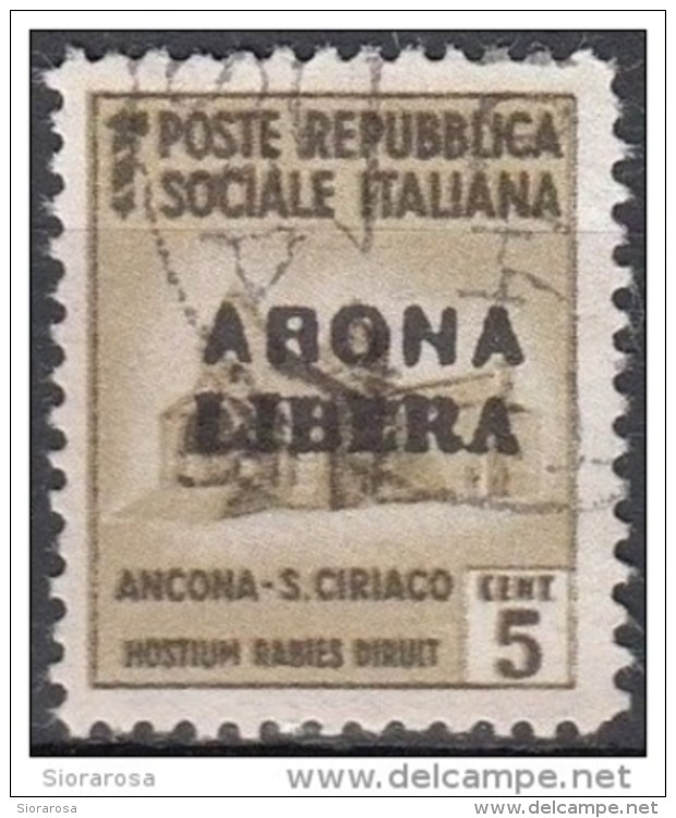 Republica Sociale Italiana  Emissini C.L.N. Sovrastampato  ARONA LIBERA - Centraal Comité Van Het Nationaal Verzet (CLN)