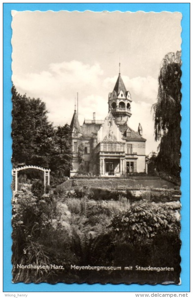 Nordhausen - S/w Meyenburgmuseum Mit Staudengarten - Nordhausen