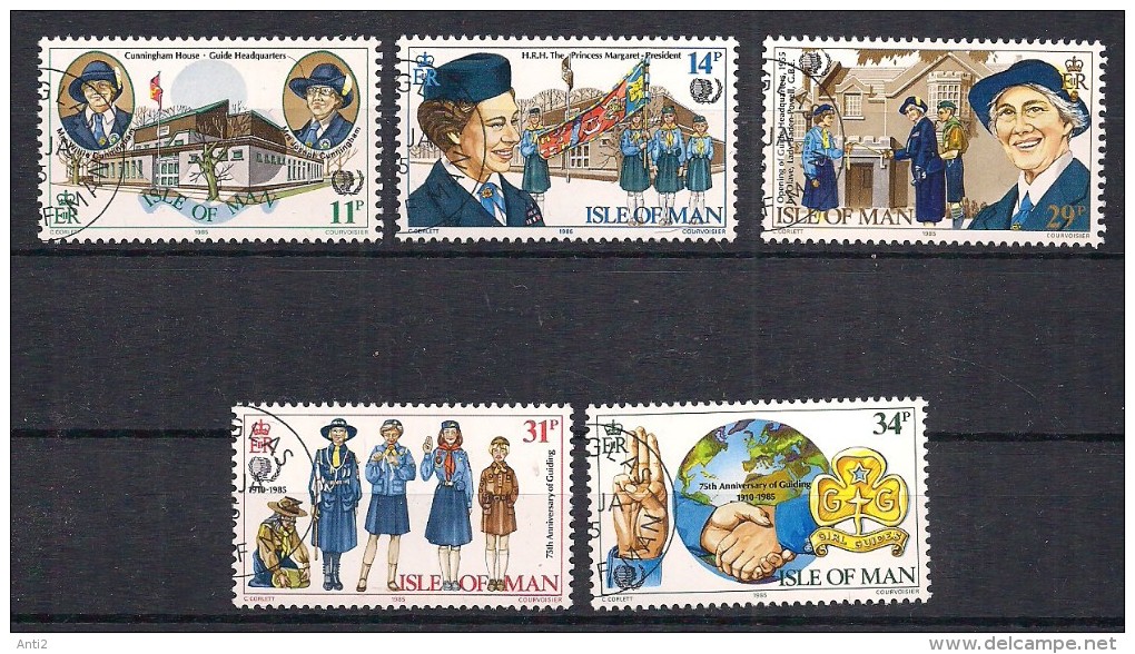 Isle Of Man 1985 Scouts 75 Years Anniversary, Mi 272-276, Cancelled(o) - Isola Di Man