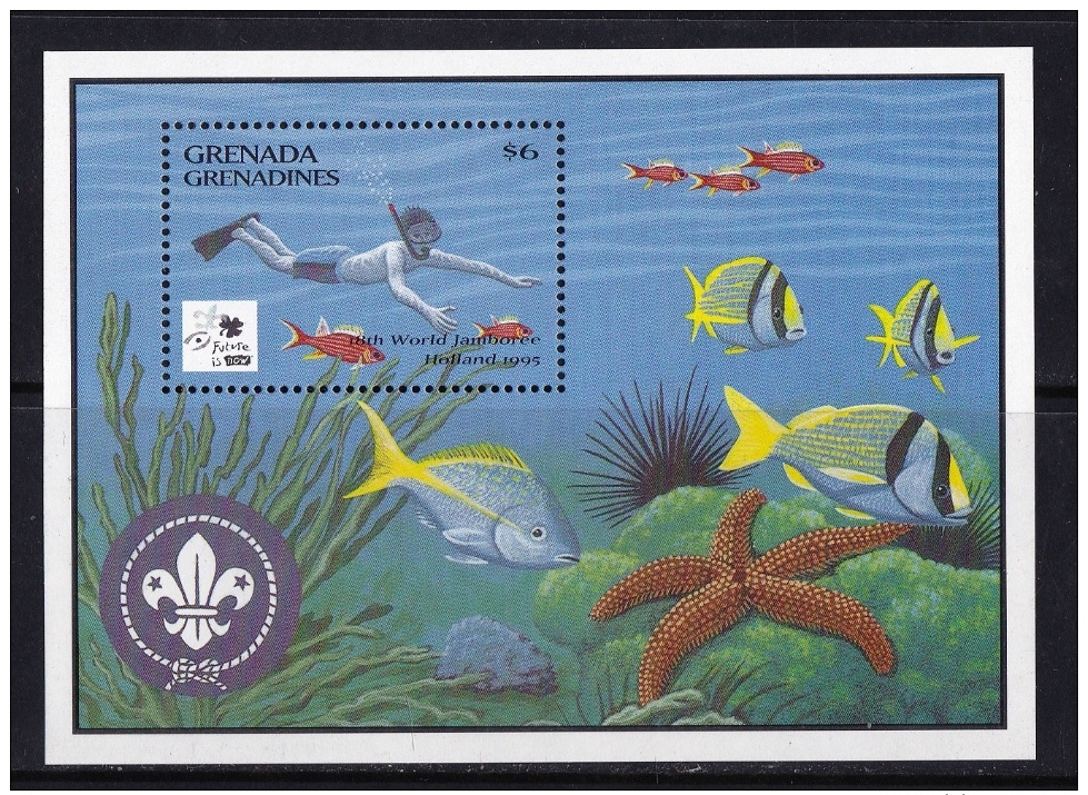 Grenada Grenadines  (Sc # 1725), MNH, (Souvenir Sheet Of 1), 18th World Boy Scout Jamboree, Holland   (1995) - Grenada (1974-...)