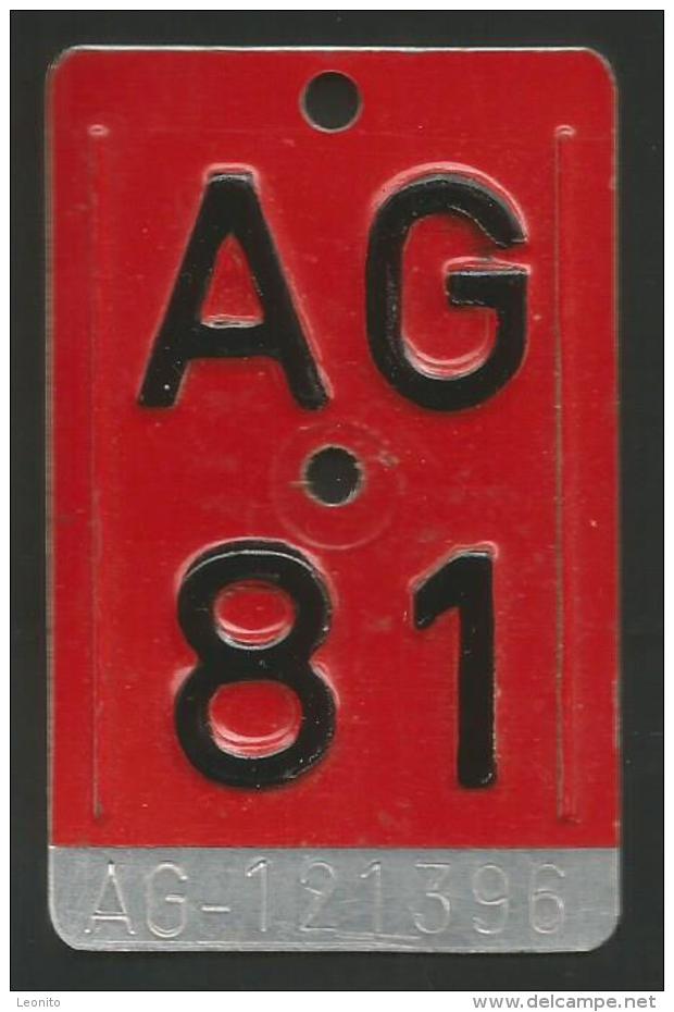 Velonummer Aargau AG 81 - Kennzeichen & Nummernschilder