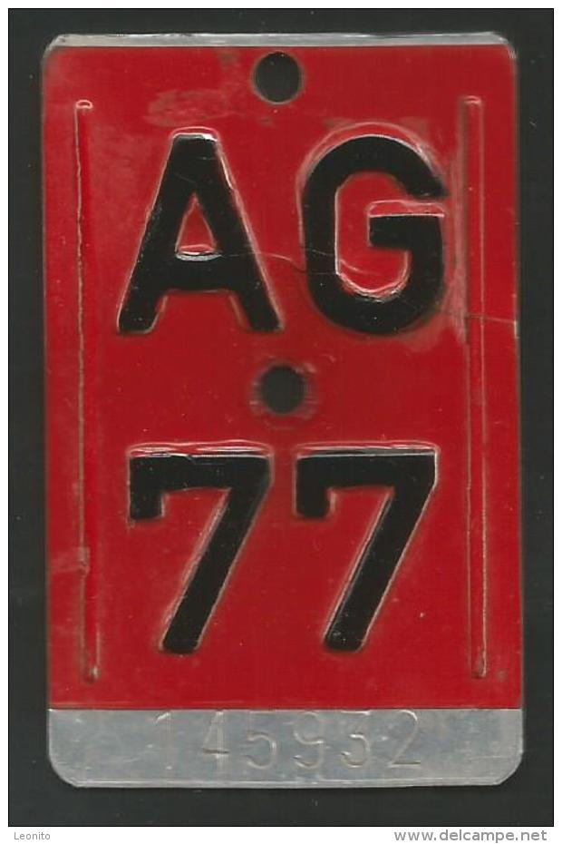 Velonummer Aargau AG 77 - Kennzeichen & Nummernschilder