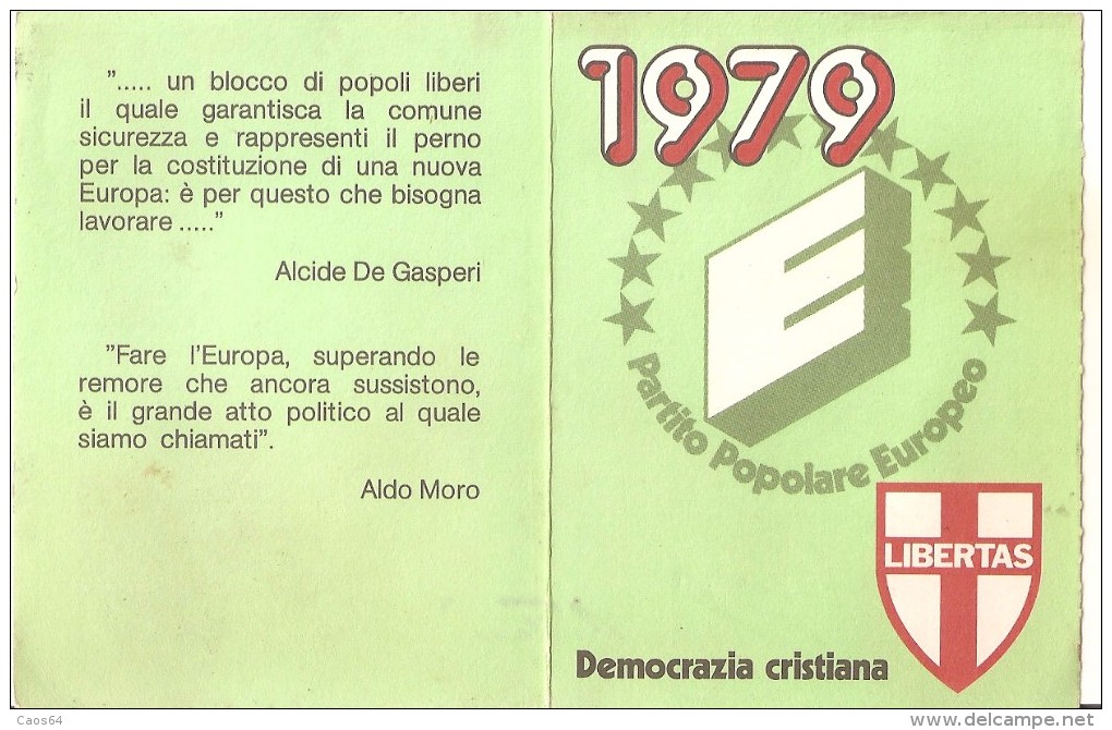 TESSERA DEMOCRAZIA CRISTIANA   1979 - COMITATO PROVINCIALE REGGIO CALABRIA - Membership Cards