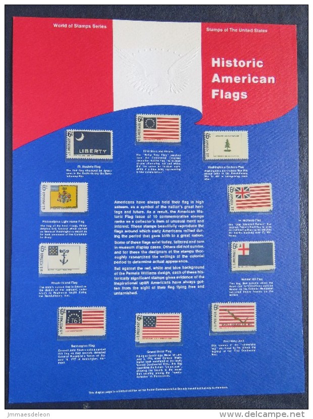 USA 1968 Flags - Mint Stamps On Panel - Scott 1345/1354 = 3.20 $ - Autres & Non Classés