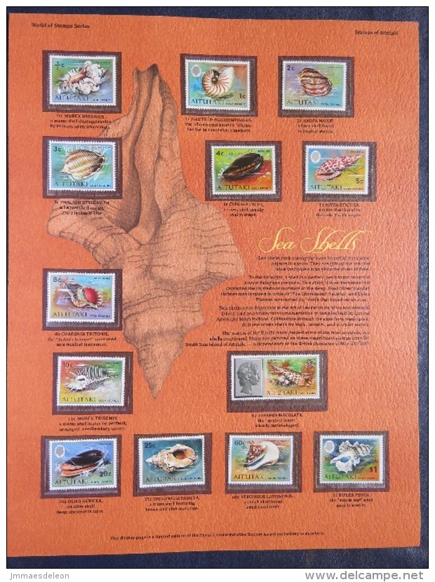 Aitutaki 1974 Shells - Mint Stamps On Panel - Scott 82/94 = 28.95 $ - Aitutaki