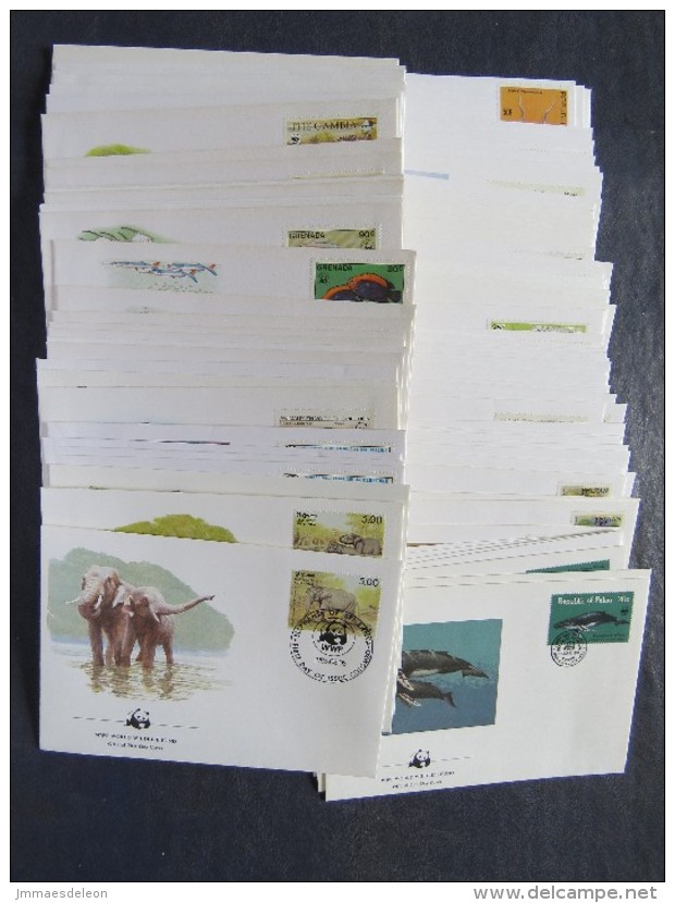 WWF - 114 FDC Covers Of Animals Of The World - Many Countries - Lettres & Documents