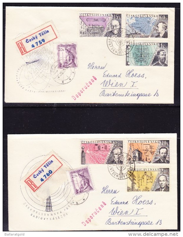 Czechoslovakia 1959 - Radio Pioneers REGISTERED TWO First Day Cover. - Covers & Documents