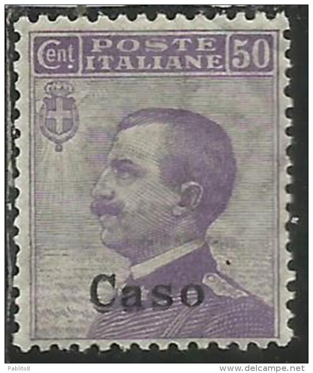 EGEO 1912 CASO CENT. 50 C MNH BEN CENTRATO - Egeo (Caso)