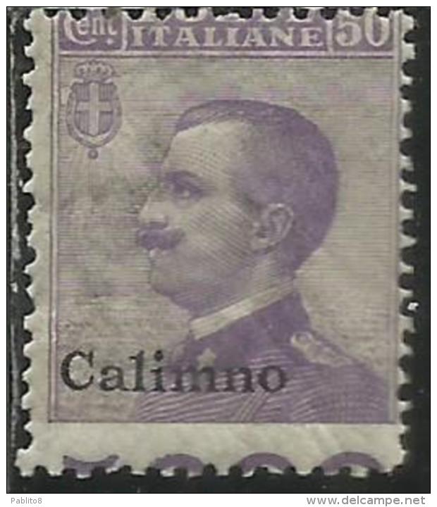 EGEO CALINO 1912 SOPRASTAMPATO D´ITALIA ITALY OVERPRINTED CENT. 50 C MNH VARIETA' VARIETY - Egée (Calino)