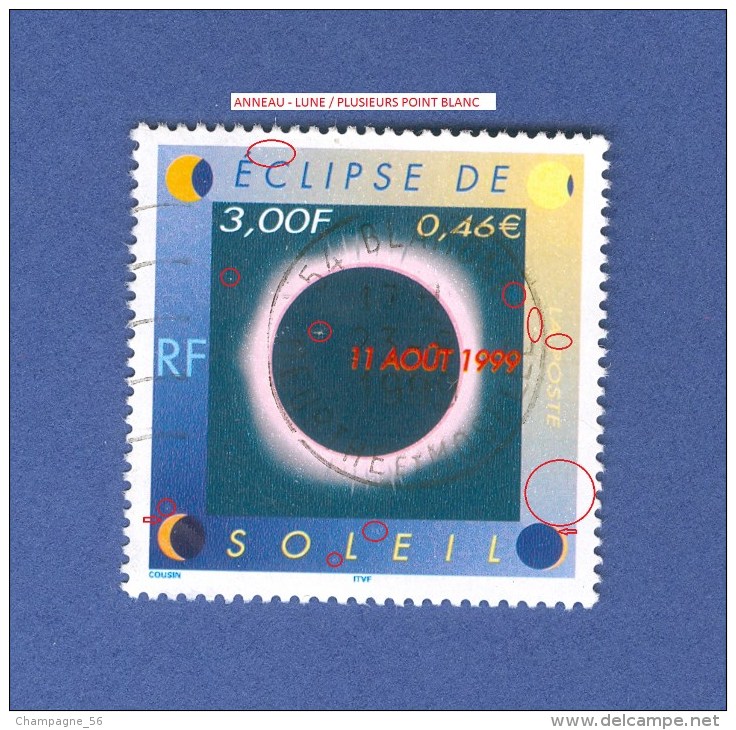 *  1999  N° 3261  ECLIPSE DU SOLEIL 23.8.1999  OBLITÉRÉ - Gebraucht