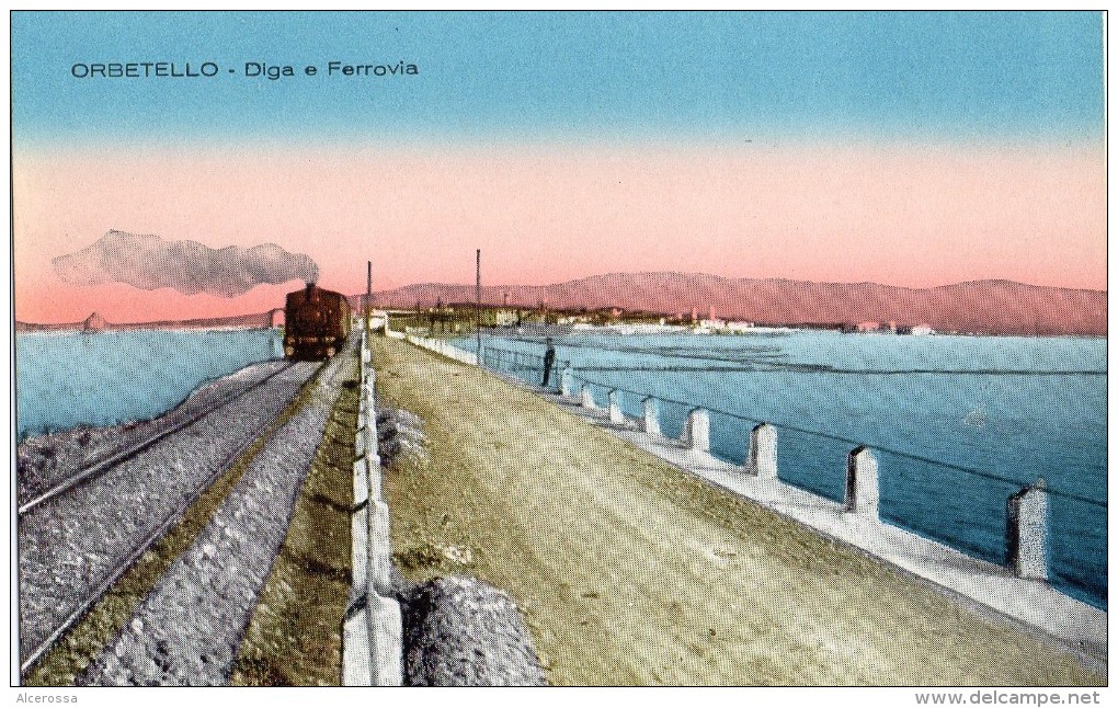 GROSSETTO - ORBETELLO TRENO FERROVIA - FP  NV EPOCA 1930  RARA - Grosseto