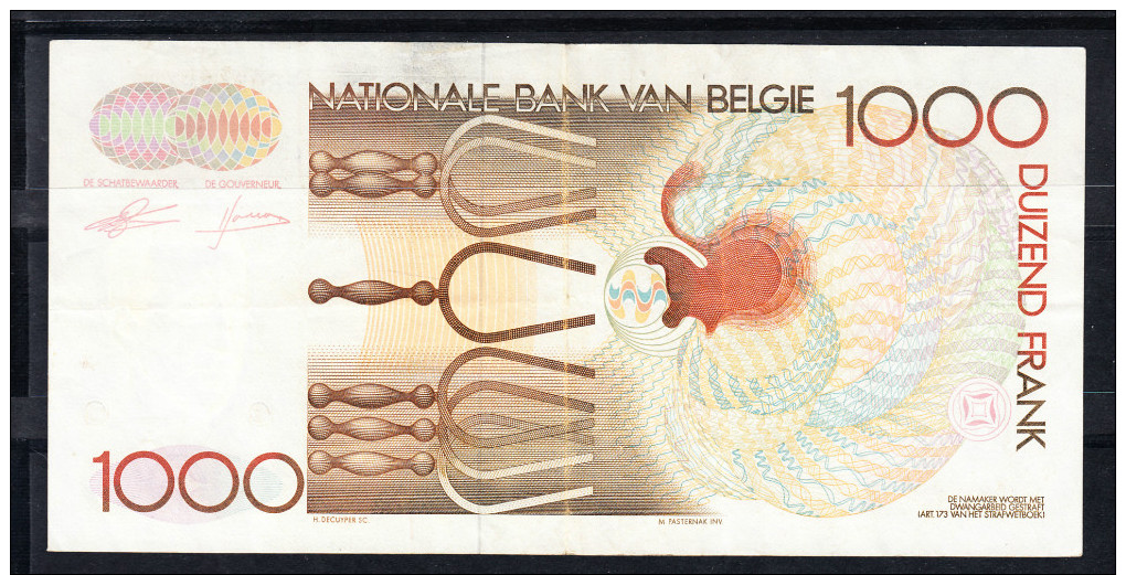 BELGICA 1980. 1000 FRANCOS.ANDRÉ ERNEST MODEST GUETRY  1741-1813  MBC+   B793 - 1000 Francs