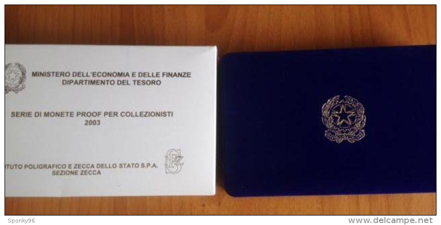 ITALIA - ANNO 2003 - SERIE DI MONETE PROOF PER COLLEZIONISTI - MINISTERO DELL'ECONOMIA E DELLE FINANZE - 5 EURO D'ARGENT - Commemorative