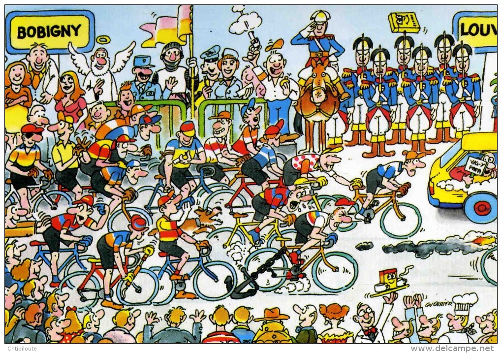 CYCLISME  " TOUR DE FRANCE 1984  / BANANIA  " ETAPE N° 2  " ILLUSTREE PAR GUERRIER  CPSM / CPM  10 X 15   TTBE - Otros & Sin Clasificación