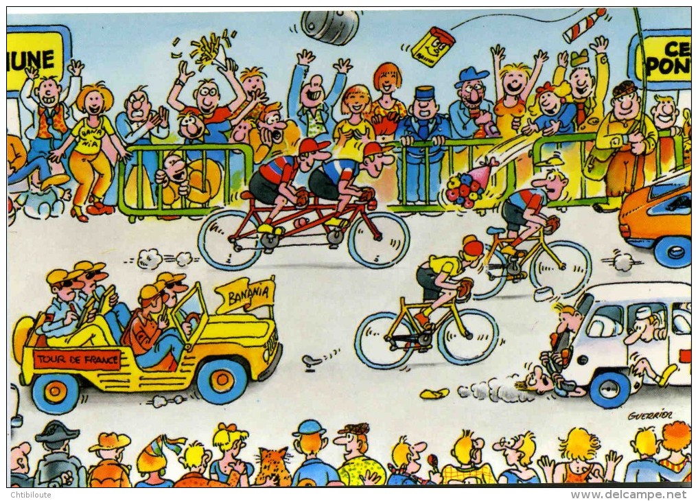 CYCLISME  " TOUR DE FRANCE 1984  / BANANIA  " ETAPE N° 5  " ILLUSTREE PAR GUERRIER  CPSM / CPM  10 X 15   TTBE - Otros & Sin Clasificación