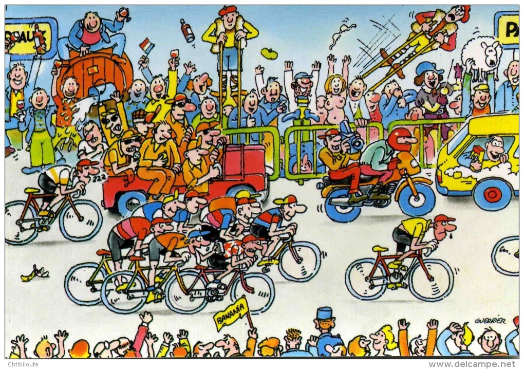 CYCLISME  " TOUR DE FRANCE 1984  / BANANIA  " ETAPE N° 10  " ILLUSTREE PAR GUERRIER  CPSM / CPM  10 X 15   TTBE - Other & Unclassified