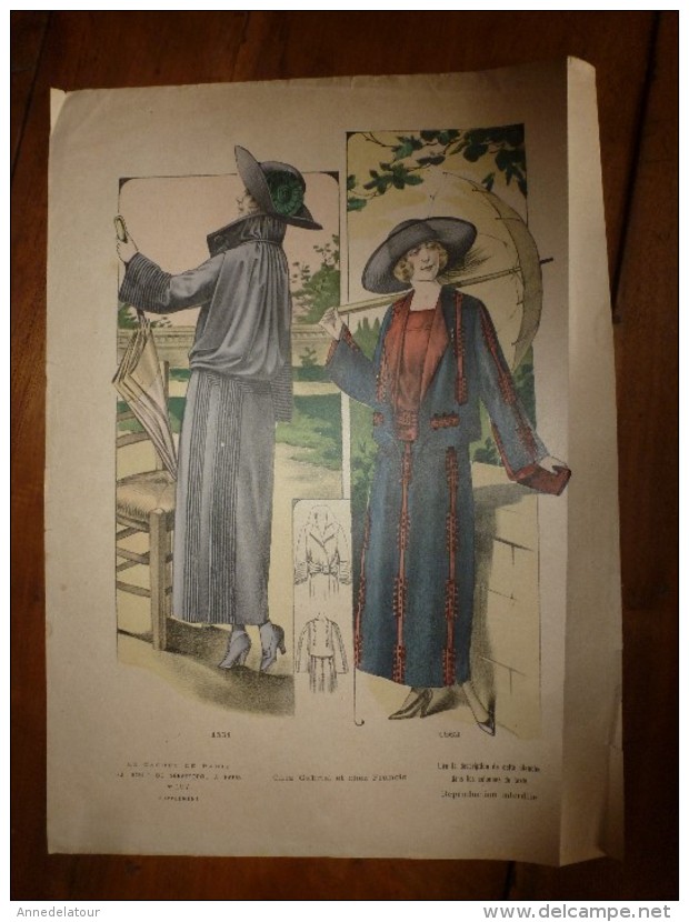 1922 Grande Gravure De Mode Le Cachet De Paris (Marcel Pannetier,Chantraine-Epinal):1561 Chez Gabriel,1562 Chez Francis - Lithographies