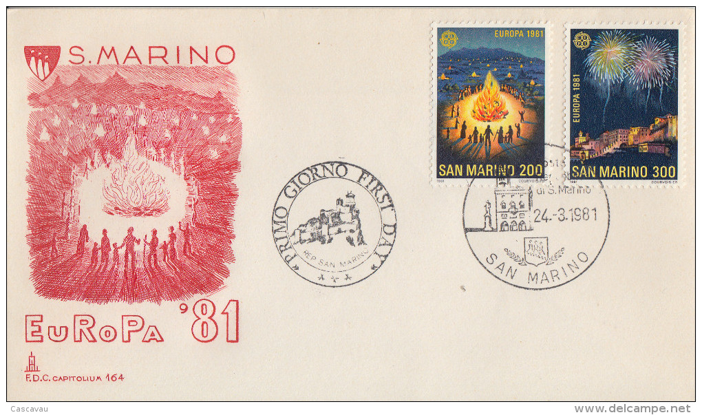 Enveloppe  FDC  1er  Jour   SAINT  MARIN   Paire    EUROPA    1981 - 1981