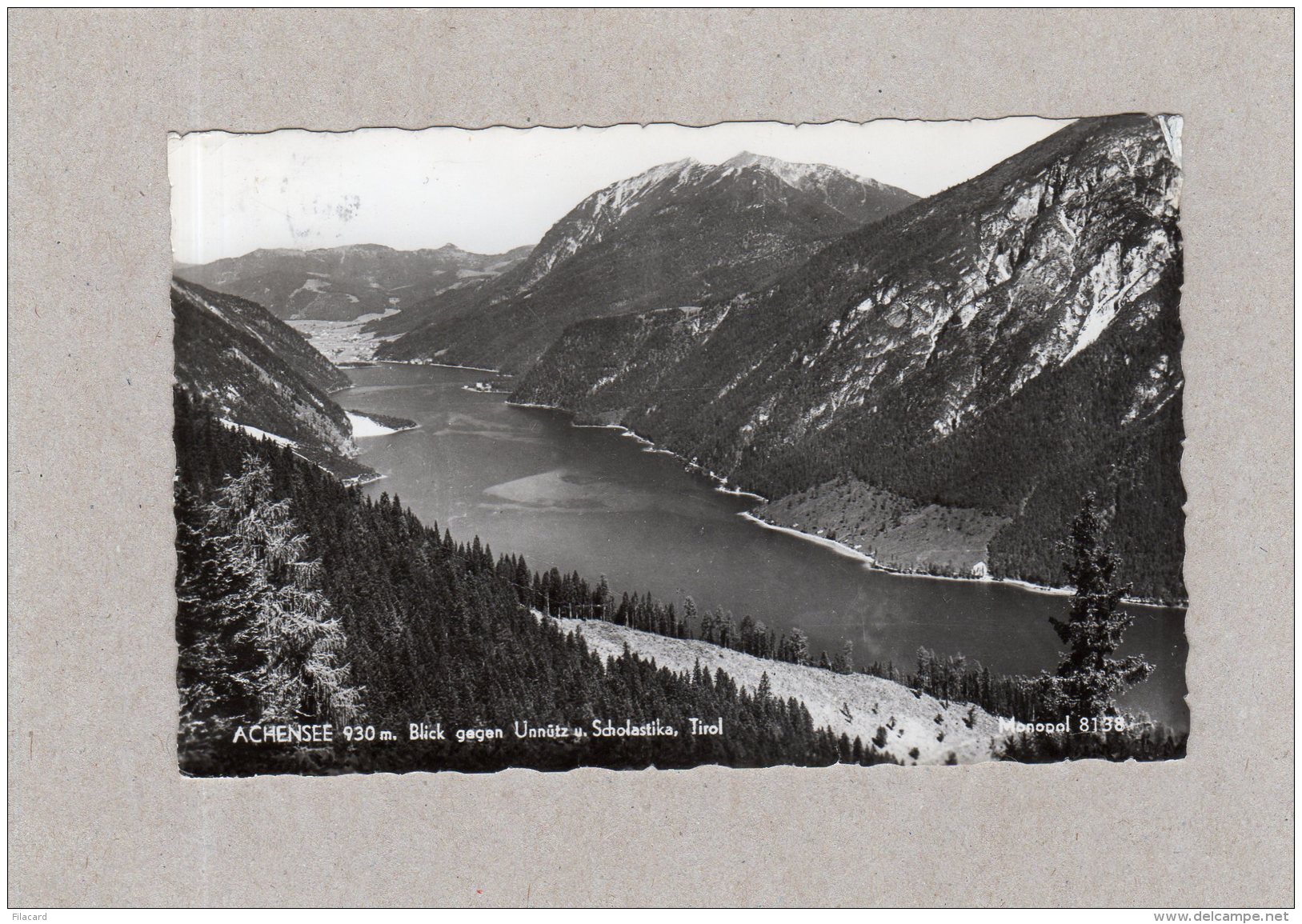 62637   Austria,  Achensee,  Blick Gegen Unnutz U.  Scholastika,  Tirol,  VG  1958 - Achenseeorte