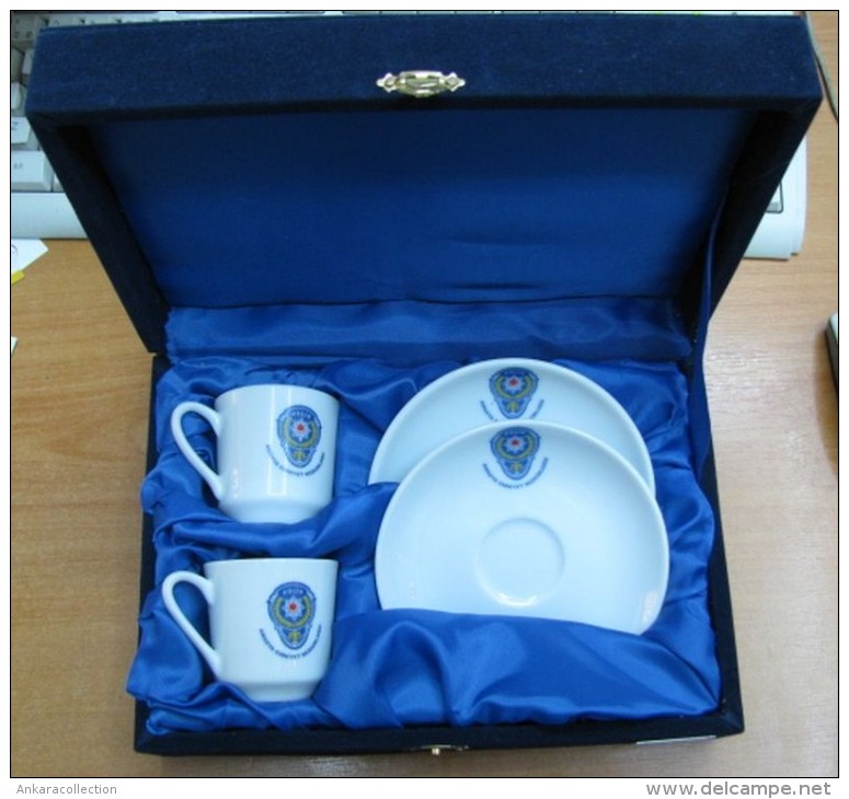 AC - AMASYA POLICE DEPARTMENT COFFEE CUP & SAUCER IN GIFT BOX FROM TURKEY - Tazze