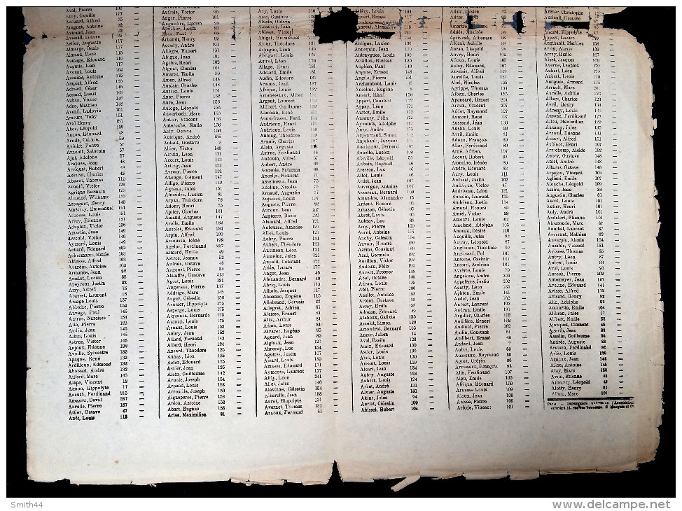 Commune De Paris 1871 - 1er Liste Des Prisonniers Qui Doivent Passer Devant La Cour Martiale - Armée De Versailles - Historische Dokumente