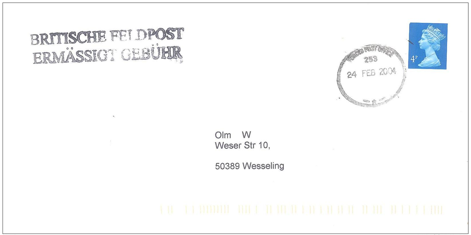 British Fieldpost Ermässigte Gebühr  Brief / Cover  Von Osnabrück Nach Wesseling Mit Stempel - Autres & Non Classés