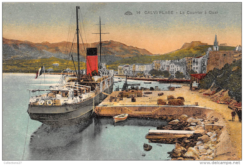 20-CALVI-PLAGE- LE COURRIER A QUAI - Calvi