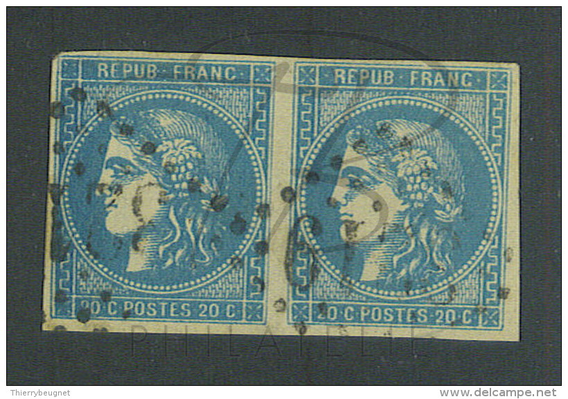 VEND BEAUX TIMBRES DE FRANCE N°46B EN PAIRE !!!! - 1870 Emission De Bordeaux