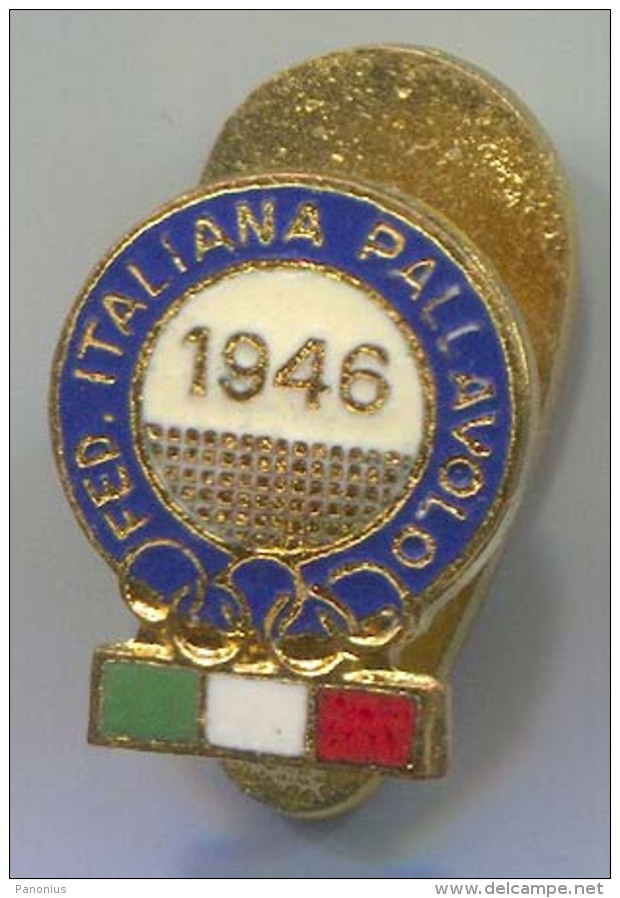 VOLLEYBALL Pallavolo - ITALY, Federation, Enamel, Vintage Pin, Badge, Button Hole - Volleyball