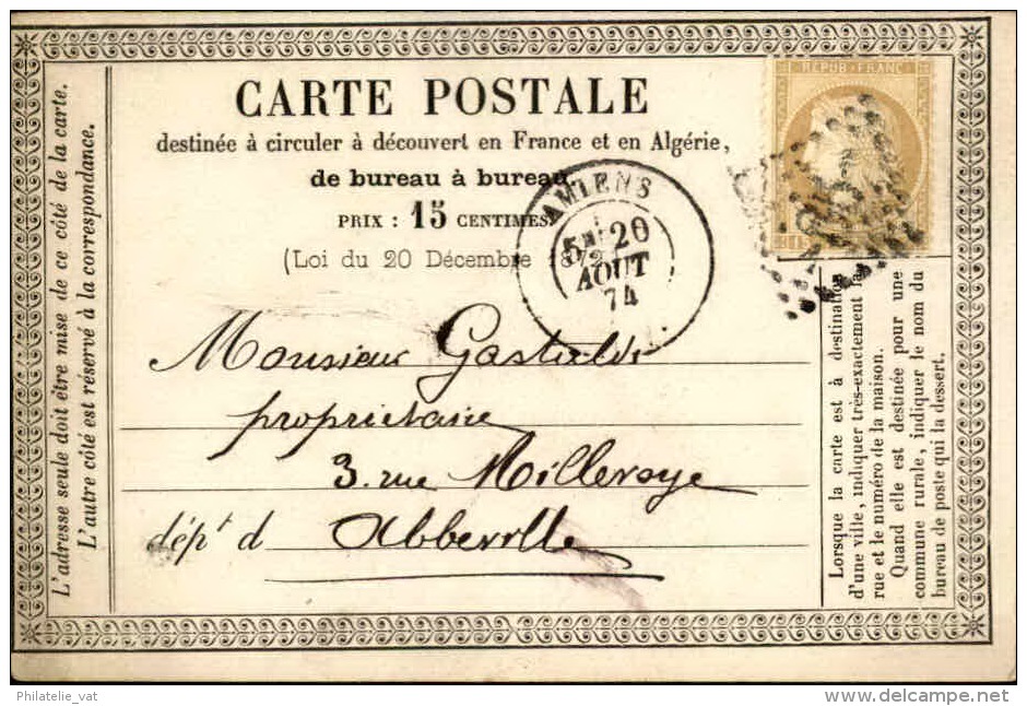 FRANCE – Carte Précurseur  – Détaillons Collection – Bien Regarder – A Voir – Lot N° 18307 - 1849-1876: Période Classique