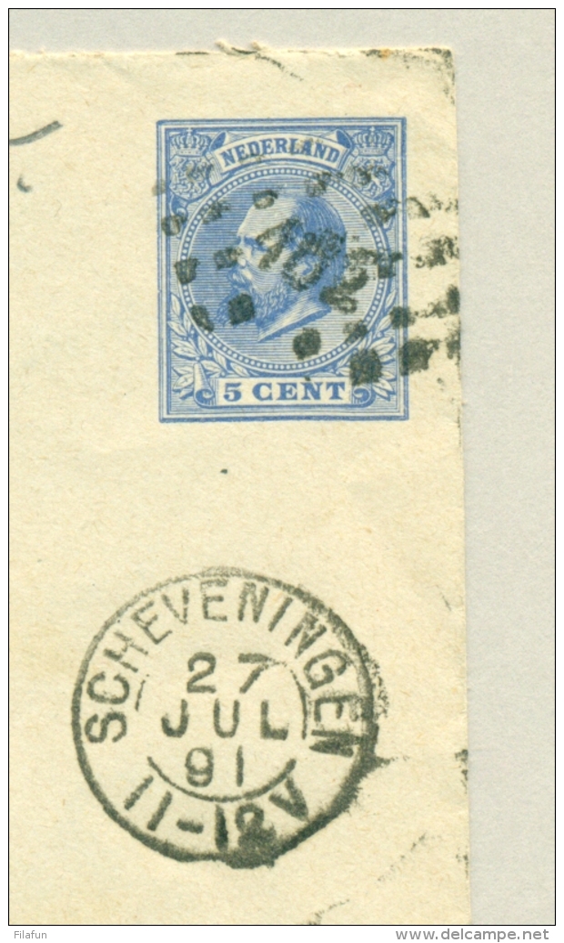 Nederland - 1891 - Punt- En Kleinrondstempel Scheveningen Op Envelop Willem III (G4) - Postal History