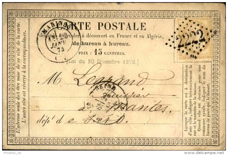 FRANCE – Carte Précurseur  – Détaillons Collection – Bien Regarder – A Voir – Lot N° 18322 - 1849-1876: Période Classique